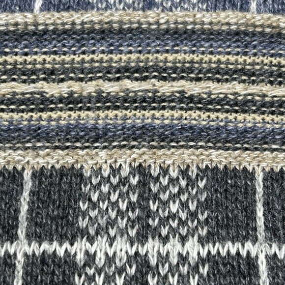 Vintage Bill Blass Sweater Mens Extra Large Blue Tan Grandpa 3D Textured Retro - Picture 6 of 12